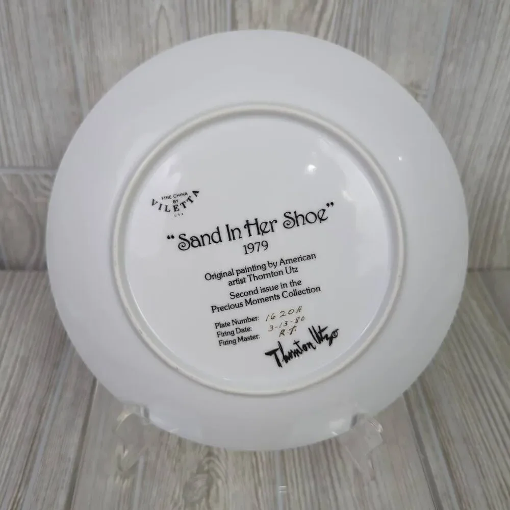 Sand In Her Shoe 1979 Precious Moments Collector Plate by Thornton Utz with COA